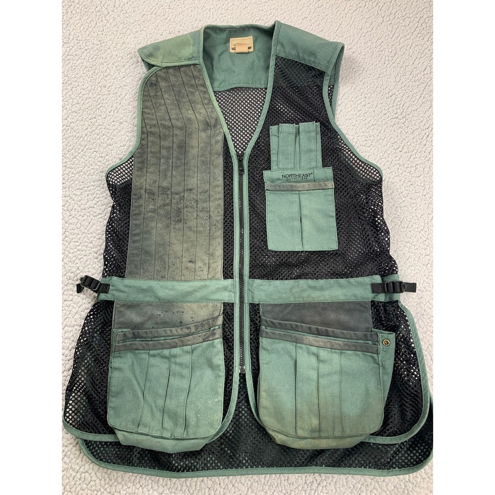 Vintage Northeast Outfitters Shooting Vest Mens L/XL Green Mesh Hunting Skeet